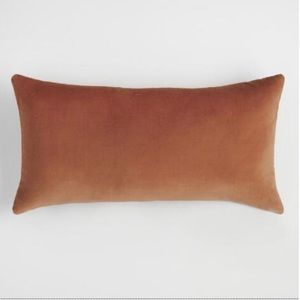 World Market Copper velvet lumbar pillow EUC